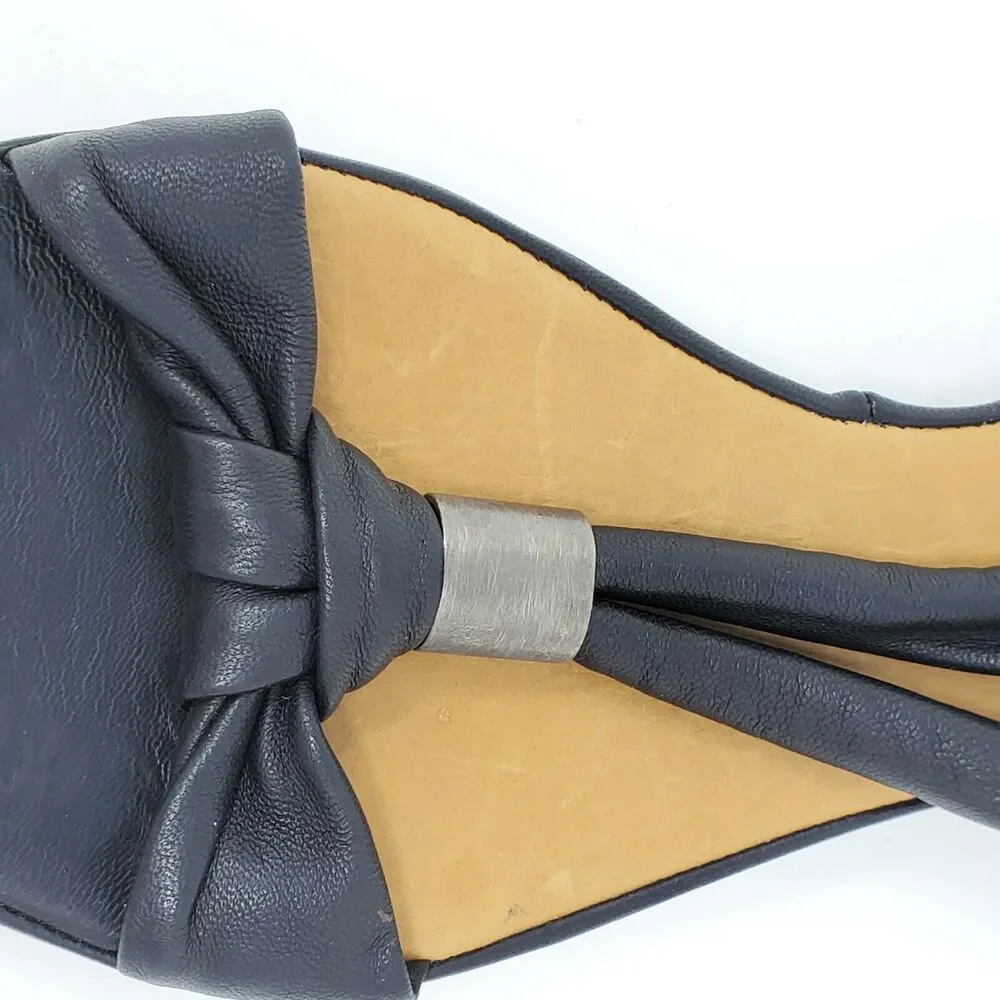 Raquel By Coclico Napa Black Strappy Ankle Strap Open Toe Sandals 37.5